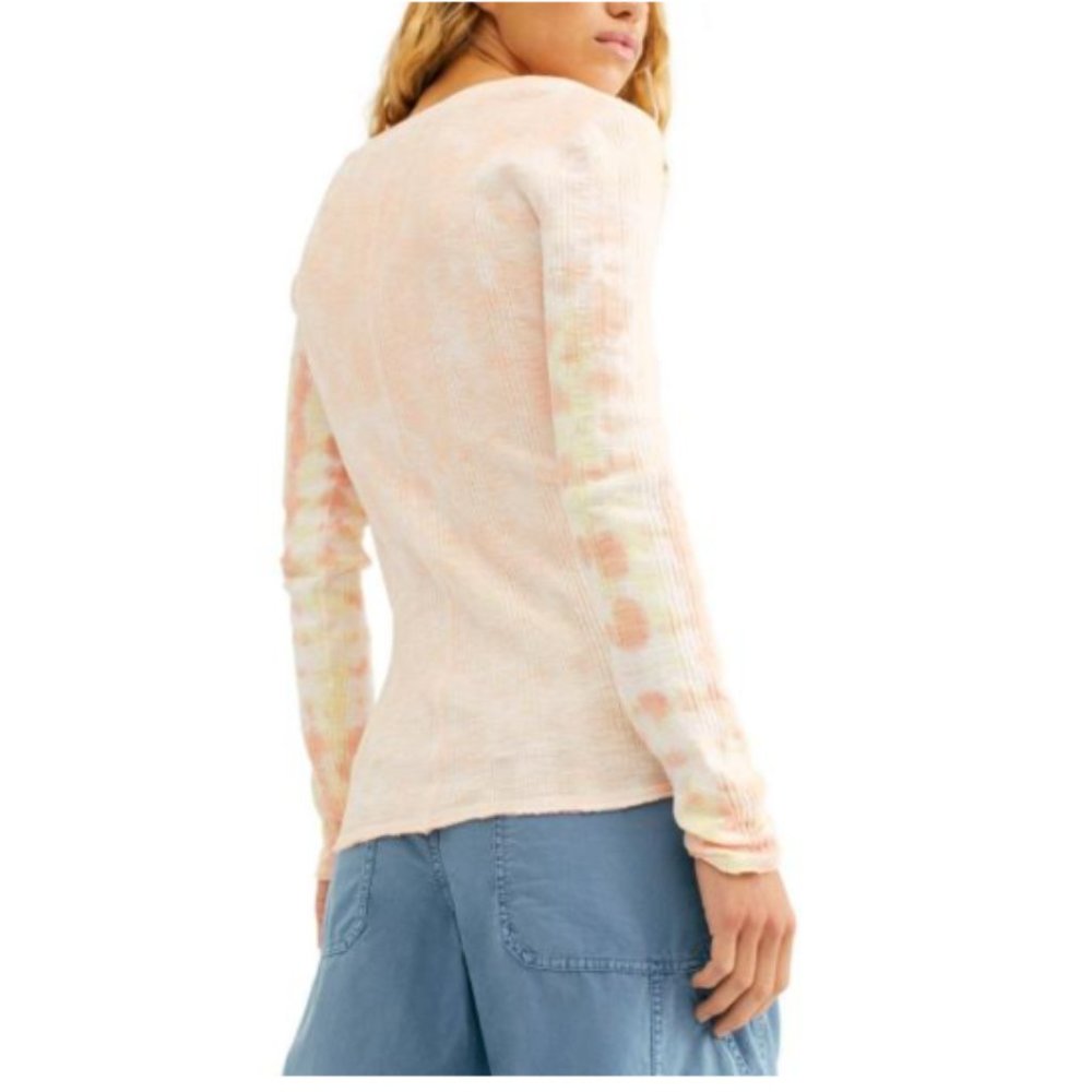Free People Big Sur Long-Sleeve T-Shirt Pink M NWT - Picture 2 of 3
